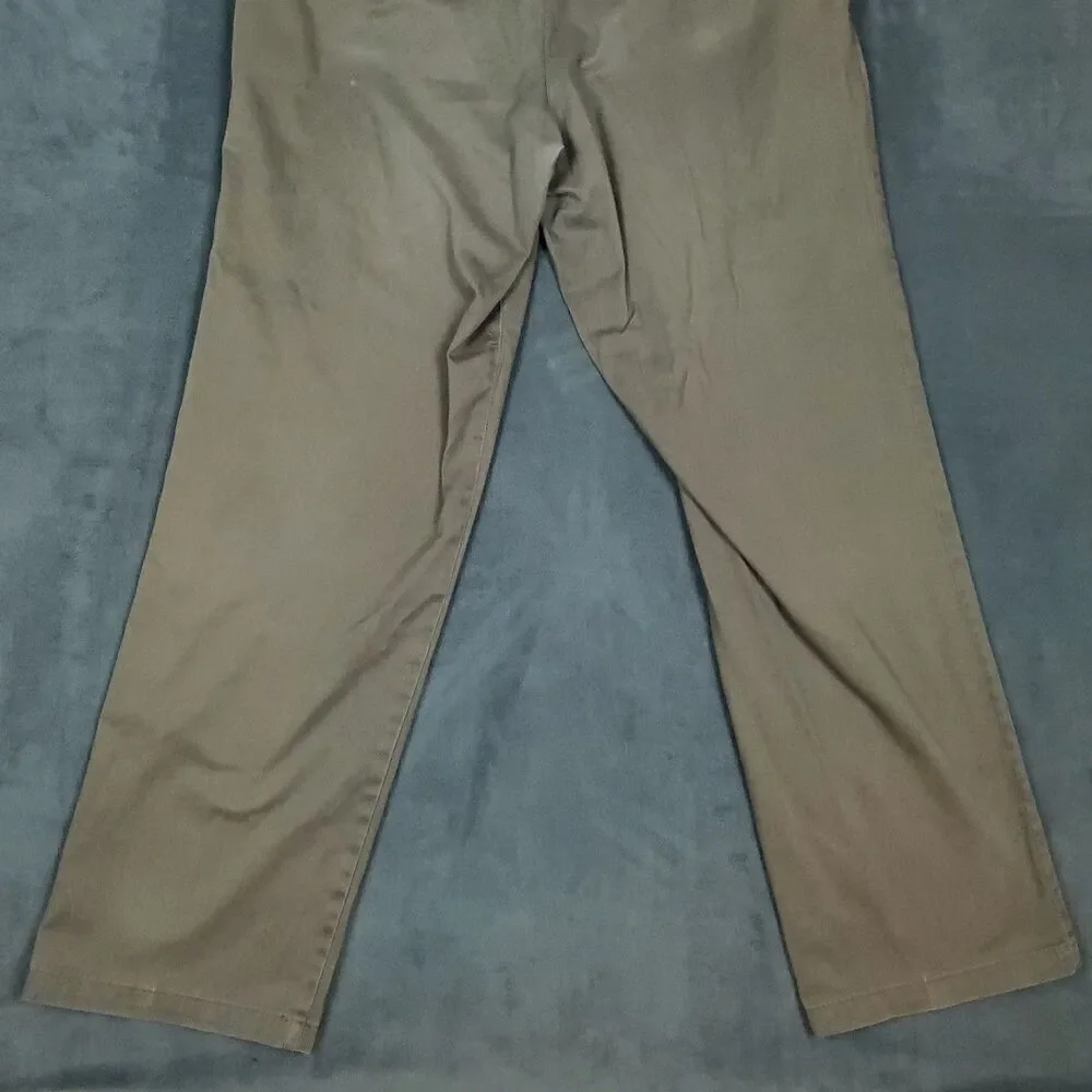 Lee Total Freedom Pants Mens 36x34 Brown Straight Fit Wrinkle Resistant Chinos